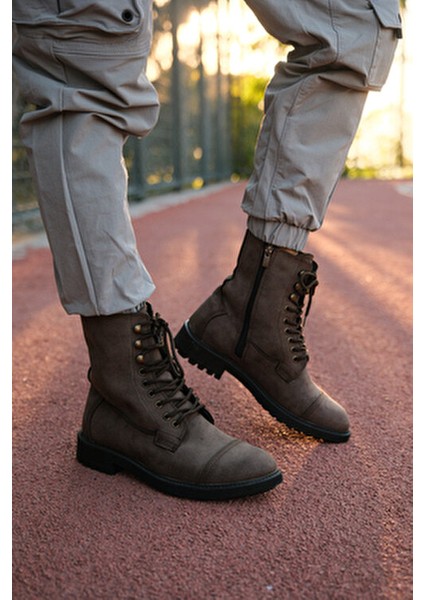 Erkek Bot Kışlık Kullanım için Su Geçirmez Kahverengi Tasarım 0012955