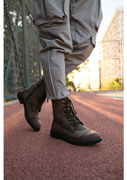 Erkek Bot Kışlık Kullanım için Su Geçirmez Kahverengi Tasarım 0012955