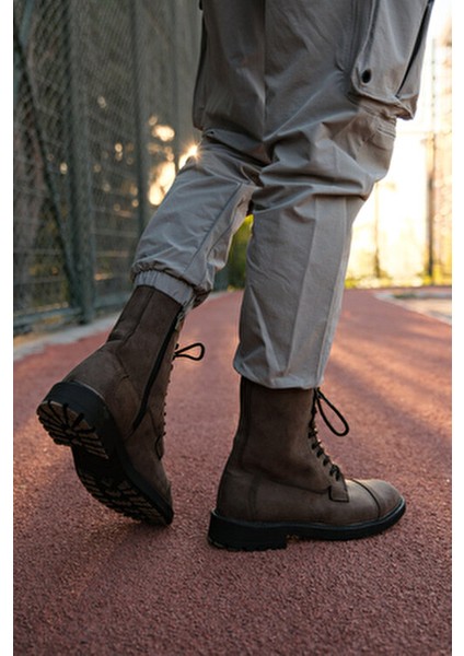 Erkek Bot Kışlık Kullanım için Su Geçirmez Kahverengi Tasarım 0012955