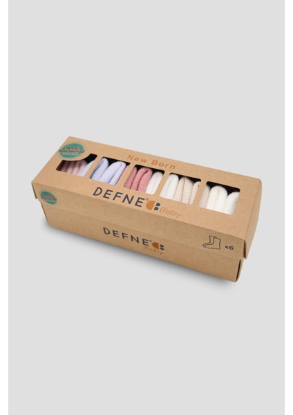 6 Çift Kutulu Kız Newborn Yeni Doğan ve Bebek Çorabı 0-6 Ay indirimleri