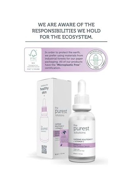 The Purest Solutions, Torbalanma ve Morluk Karşıtı, Aydınlatıcı Kafein Göz Altı Serumu 30 ml (Caffeine 5% + Vitamin C) fiyatları