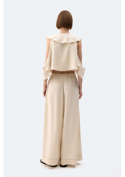 Natürel Keten Fırfırlı Bluz fiyatları