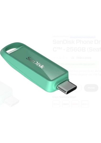 SDIXS0N-256G-GN6NQ 256GB Phone Drive With USB-C-128GB (Seafoam Green) Flash Bellek fiyatları