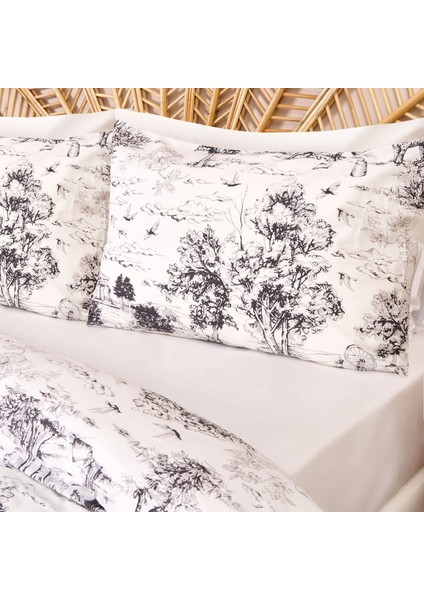 Soft Natura Çift Kişilik Nevresim Takımı - Beyaz / Antrasit fiyatları