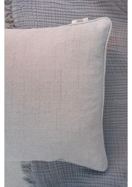 Kırçıllı Krem Kırlent Kılıfı Dekoratif Bohem Soft Koltuk Sırt Yastık Hediyelik Yılbaşı 45x45