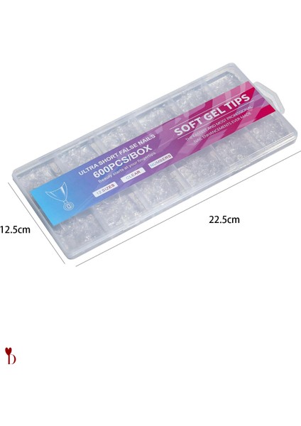 600 Pcs Ultra Short Soft Gel Tips Kısa Badem Form modelleri