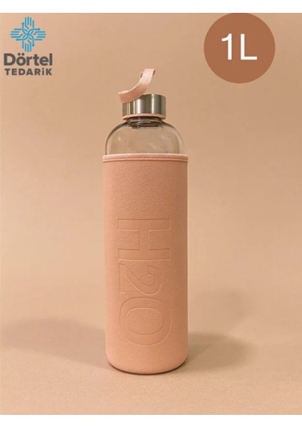 H2O Deri Kılıflı Cam Matara 1000 ml