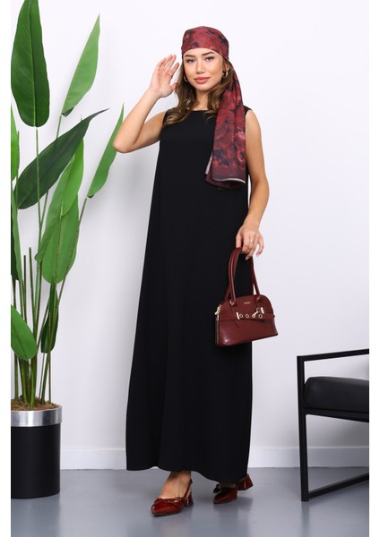 Siyah Sıfır Kol Ayrobin Tesettür İçlik Elbise fiyatları