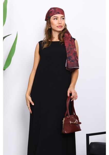 Siyah Sıfır Kol Ayrobin Tesettür İçlik Elbise modelleri