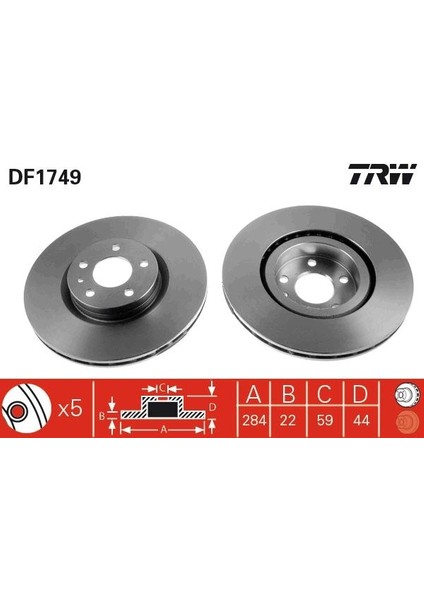 Ön Fren Aynası Opel Combo D 12 Fıat Doblo 10 Egea 16 Alfa Romeo 147 01 156 97 05 284 x 22 5 Delik Havalı