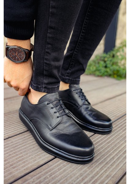 CH003 - DST Classica Pelle Di Cuoio Erkek Ayakkabı SIYAH modelleri