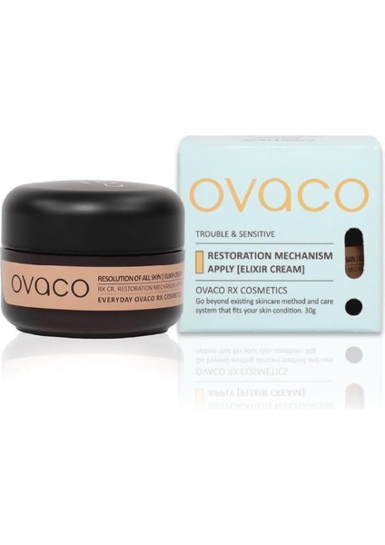 Ovaco Restoration Mechanism Apply Elixir Cream | 30 ml | Onarıcı Bakım Balsamı | Hassas Cilt, Egzama, Kuru Cilt ve Akne Için Doğal Yatıştırıcı Krem