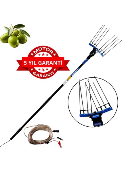 Zeytin Silkme Hasat Makinesi Devir Ayarlı Makinesi Akü Şarj Cihazı ve Jel Akü Dahil Forza FRZ2400