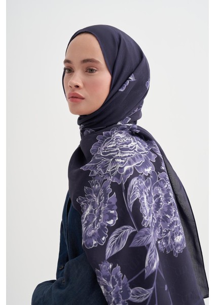 Floriva Monogram Floş Şal Koyu Mor fiyatları