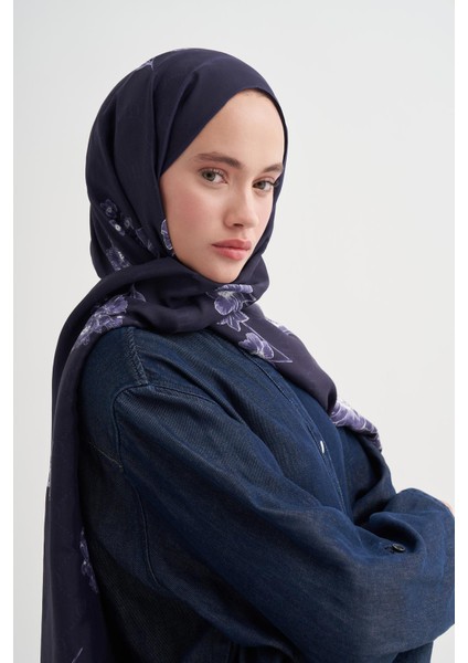 Floriva Monogram Floş Şal Koyu Mor fırsatları