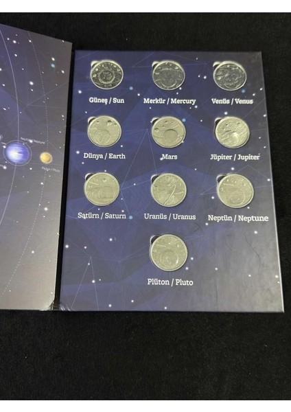 2022 – Güneş Sistemi Hatıra Sikke Seti (10 Adet Nikel Sikke, Özel Albüm Baskı) fiyatları