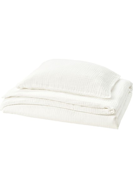 Tek kişilik nevresim seti, beyaz, 150x200/50x60 cm