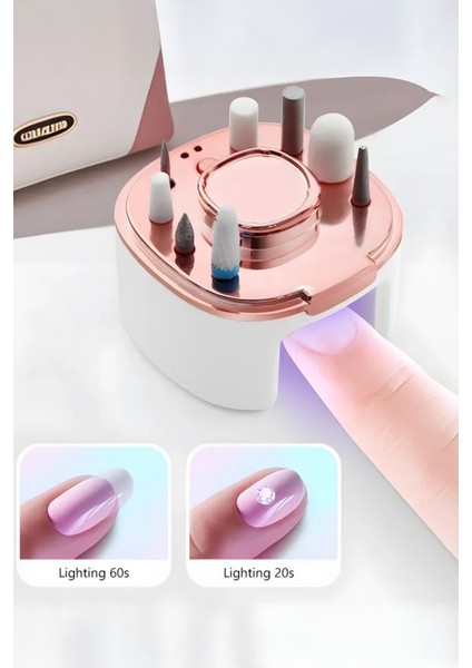 9 Parça Şarjlı Tırnak Freze Seti USB Şarjlı Törpü Seti Uv LED Lamba Profesyonel Manikür Seti Pro fırsatları