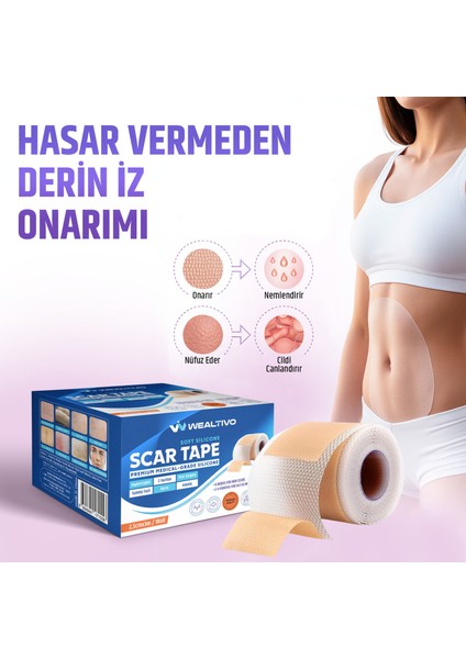 Soft Silikon Bant, Silikonlu Yara İzi Giderici Bandı 3m, Skar Ameliyat Sezeryan Yanık Cerrahi İzler için fiyatları