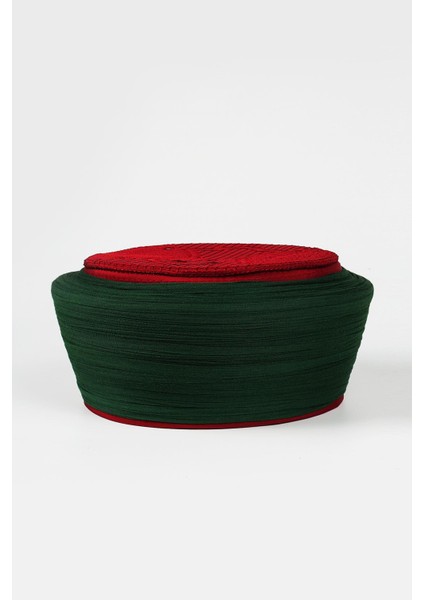 Namaz Sarığı - Yeşil Kumaş - Bordo Takke - Düz Sarım - Nâli Şerif - 7 Metre fiyatları