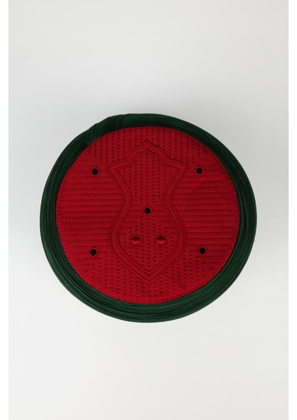 Namaz Sarığı - Yeşil Kumaş - Bordo Takke - Düz Sarım - Nâli Şerif - 7 Metre fırsatları