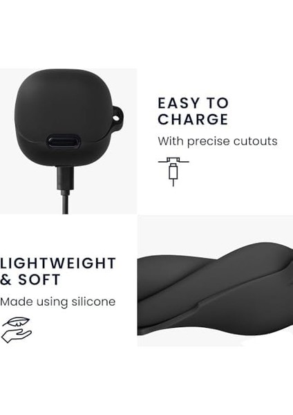 Anker 4 Nc ile Uyumlu Kılıf Silikon Koruyucu Yumuşak Silikon Darbeye Dayanıklı Koruyucu Yüksek Kaliteli Kılıf 4 Nc Için Kancalı Koruma (Siyah) modelleri