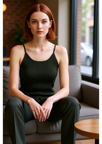 Kadın Ince Askılı Halter Yaka Triko Bluz Şık ve Rahat Bir Seçenek Kaliteli Şık Rahat Modern fırsatları