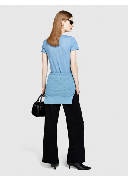 Pamuk Modal Karışımlı Normal Kalıp Bisiklet Yaka T-Shirt Kadın Renkli T-Shirt - 324P3TNHL11A2