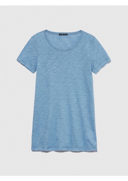 Pamuk Modal Karışımlı Normal Kalıp Bisiklet Yaka T-Shirt Kadın Renkli T-Shirt - 324P3TNHL11A2 modelleri