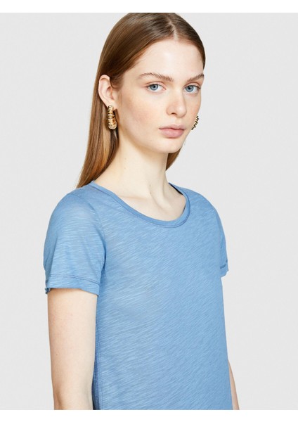 Pamuk Modal Karışımlı Normal Kalıp Bisiklet Yaka T-Shirt Kadın Renkli T-Shirt - 324P3TNHL11A2 indirimleri