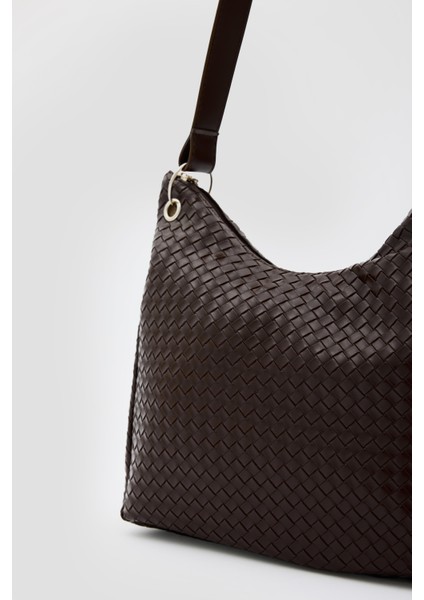Valerie Örgülü Omuz Çantası Kahve