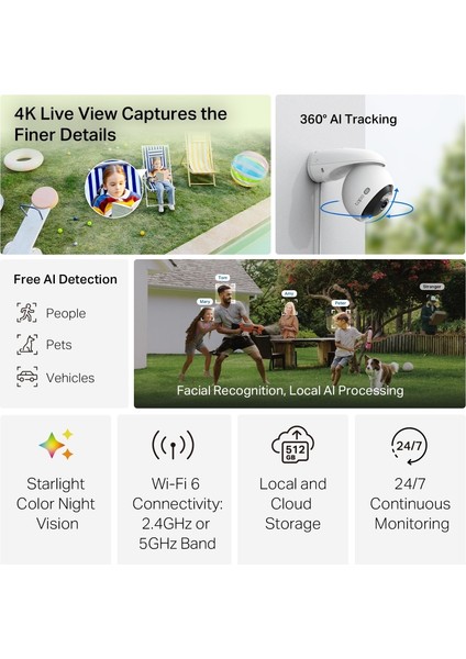 Tapo C560WS | 4K 8mp Dış Mekan Wi-Fi 6 Güvenlik Kamerası | Yerel Yüz Tanıma | Aı Insan/evcil Hayvan/araç Algılama | Starlight Renkli Gece Görüşü | IP66 Su Geçirmez | Microsd & Bulut Depolama fiyatları