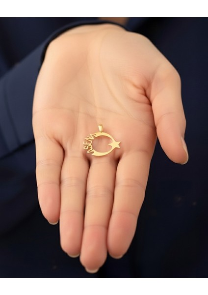 Isimli Ay Yıldız 14 Ayar Altın Kolye Ucu fiyatları