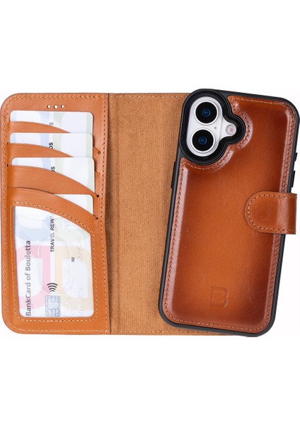 iPhone 17 Uyumlu Hakiki Deri Magsafe ve Rfıd Koruma Özellikli Çıkarılabilir Cüzdanlı Kılıf