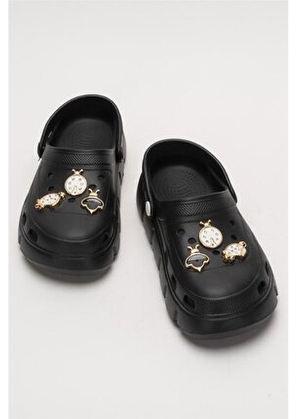 Kadın Sandalet Yüksek Tabanlı Eva Malzeme ile Konforlu Siyah Tasarım