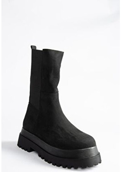 Siyah Süet Kadın Bot Yüksek Topuklu 6 cm Rahat Taban ile Şık Tasarım indirimleri