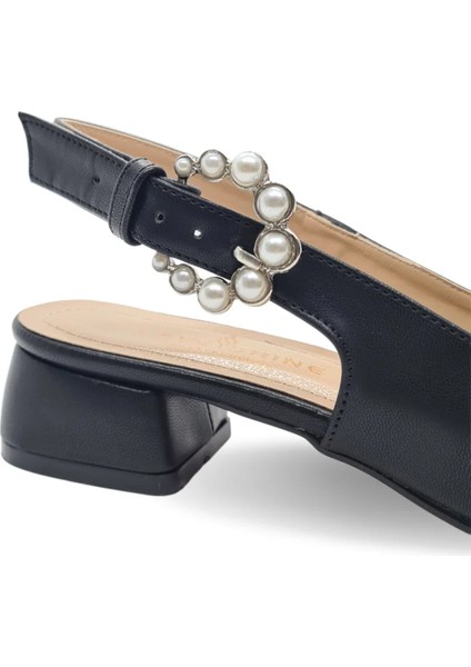 Carmira Inci Tokalı Kısa Topuklu Kadın Ayakkabı Büyük Numara