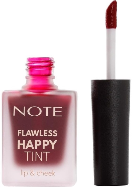 Note Flawless Happy Tint Lip & Cheek 02 Wild Cherry Dudak ve Yanak Renklendirici Likit Allık, Mor