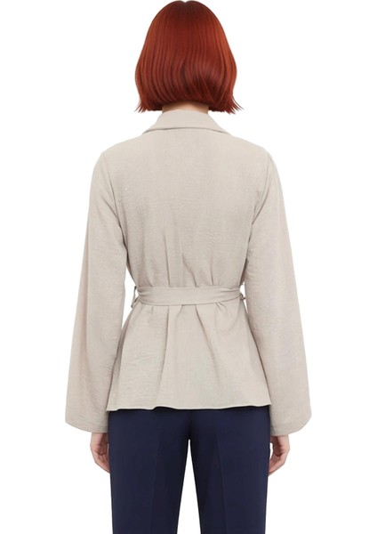 Kadın Moda Şık Üst Giyim Regular V Yaka Regular Kalıp Dokuma Kruvaze Bağlama Detaylı Bluz modelleri