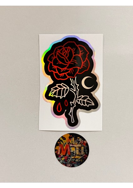 Gül Sticker Araba Motosiklet Kask Laptop Cam Etiket Sticker Baskı 10X6,5CM