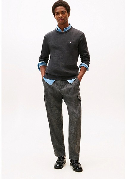 Erkek Regular Fit Bisiklet Yaka Kazak - Antrasit fiyatları