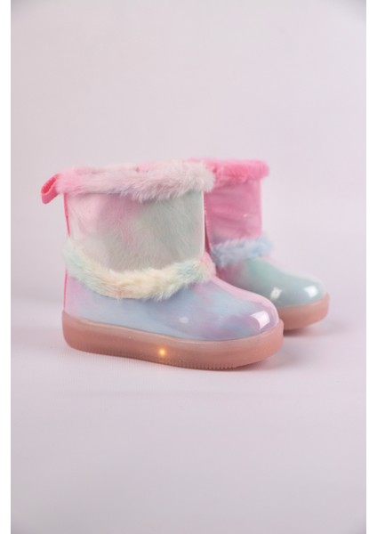 Peli Işıklı Kürklü Kız Çocuk Bot – Fermuarlı Anatomik Taban | 22-25 Numara