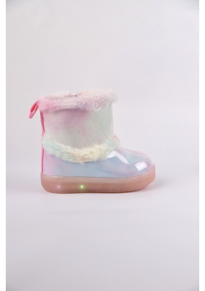 Peli Işıklı Kürklü Kız Çocuk Bot – Fermuarlı Anatomik Taban | 22-25 Numara