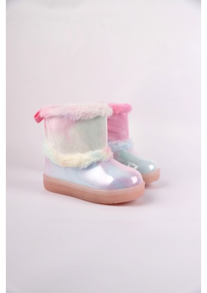 Peli Işıklı Kürklü Kız Çocuk Bot – Fermuarlı Anatomik Taban | 22-25 Numara