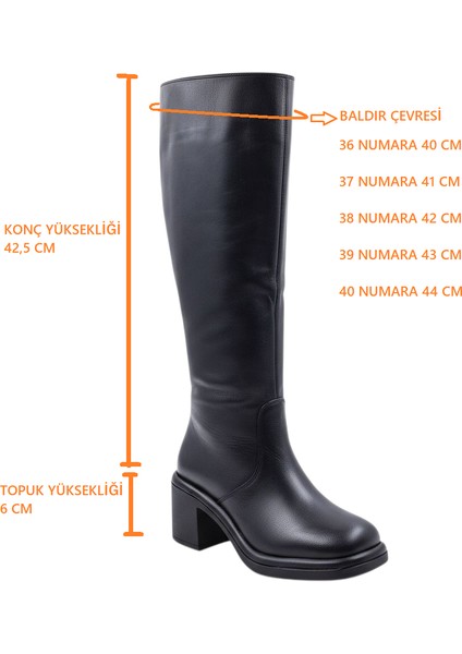 Cassido C1235 Hakiki Deri 6 cm Topuk Kadın Diz Altı Siyah Çizme fiyatları