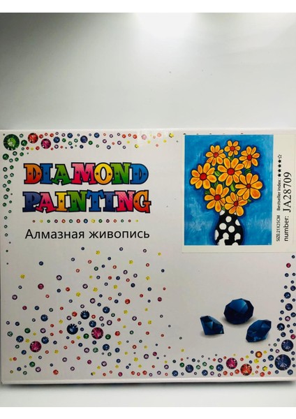 21X25 Çocuklar Için Boncuklu Taşlı Mozaik Elmas Boyama Goblen Pano Tablo Resim Boncuk Puzzle Diamond Painting