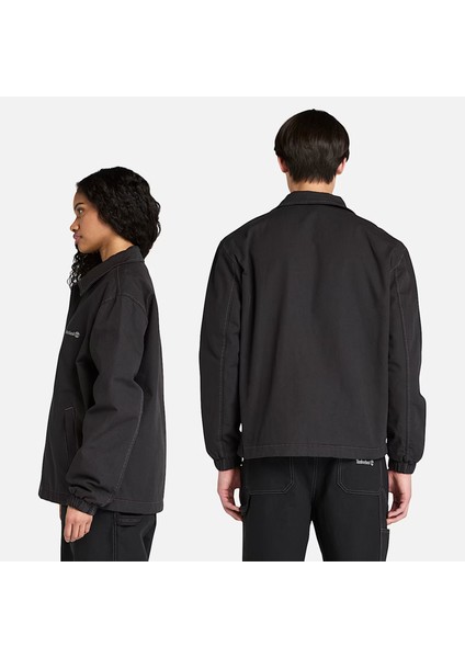 Washed Duck Canvas Insulated Coach Erkek Siyah Ceket.- modelleri