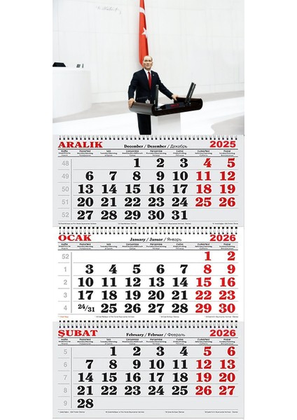 2026 Yılı Gemici Takvimi ---Atatürk Meclis Kürsüsünde