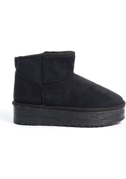 Amelıa Bağcıksız Düz ve Kalın Taban Içi Kürklü Kısa Süet Kadın Bot Sst - Siyah indirimleri