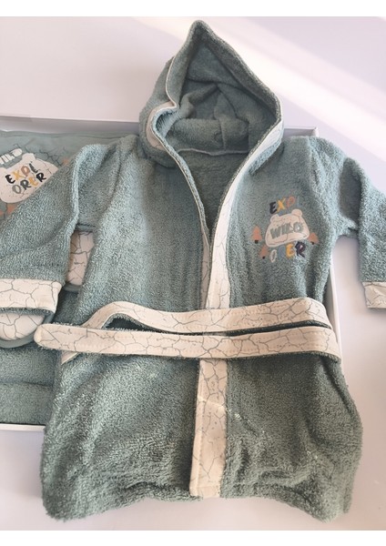 5'li Bornoz Seti 0-2 Yaş % 100 Organik Pamuk (Bornoz+Banyo Havlusu+Banyo Kesesi+Kemer+Terlik) fırsatları